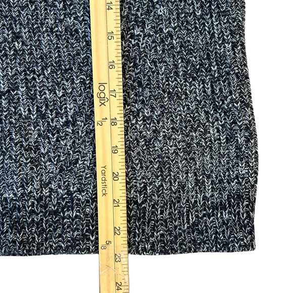 H&M Dark Navy Blue w/White Crew Neck Thick Chunky Warm Fall Winter Sweater Med - Picture 4 of 8